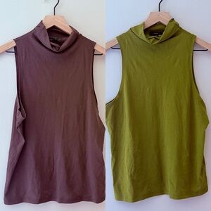 Bundle of 2 J. Crew Layering Mockneck Tanks